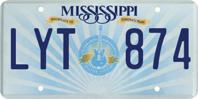 MS license plate LYT874