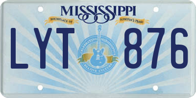 MS license plate LYT876