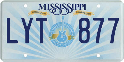 MS license plate LYT877