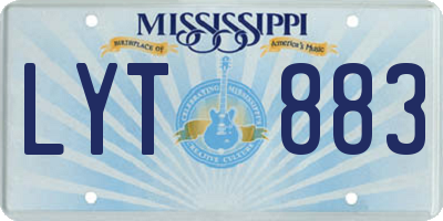 MS license plate LYT883