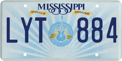 MS license plate LYT884