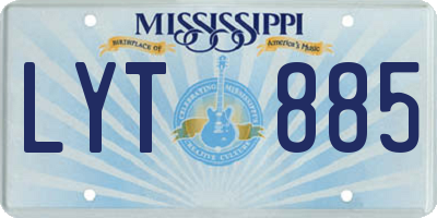 MS license plate LYT885