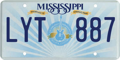 MS license plate LYT887