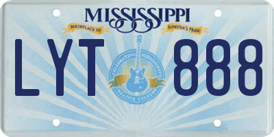 MS license plate LYT888