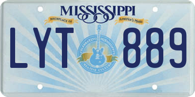 MS license plate LYT889
