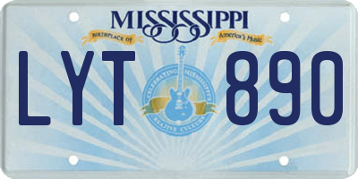 MS license plate LYT890