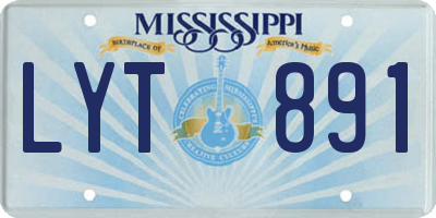 MS license plate LYT891