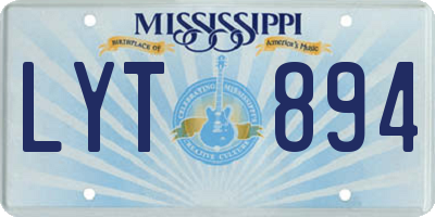 MS license plate LYT894