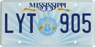 MS license plate LYT905