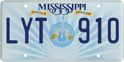 MS license plate LYT910
