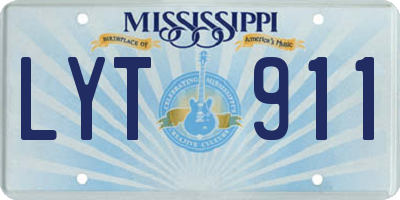 MS license plate LYT911