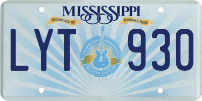MS license plate LYT930