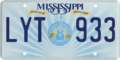 MS license plate LYT933