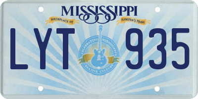 MS license plate LYT935