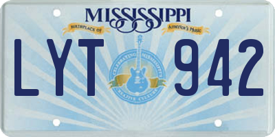 MS license plate LYT942