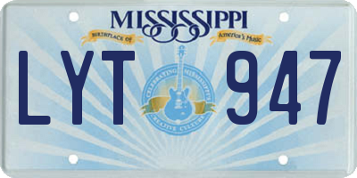 MS license plate LYT947