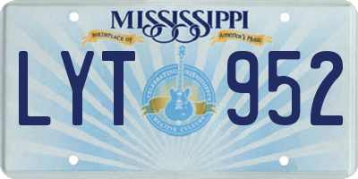 MS license plate LYT952