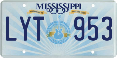 MS license plate LYT953
