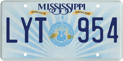 MS license plate LYT954