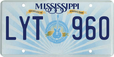 MS license plate LYT960