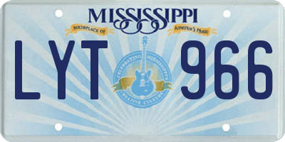 MS license plate LYT966