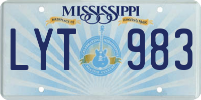 MS license plate LYT983