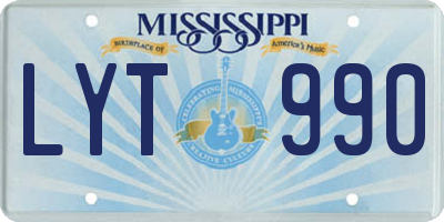 MS license plate LYT990