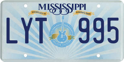 MS license plate LYT995