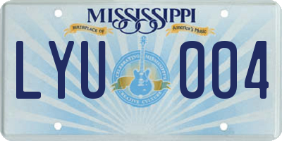 MS license plate LYU004