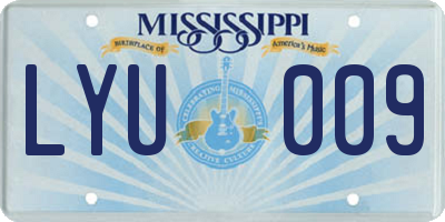 MS license plate LYU009