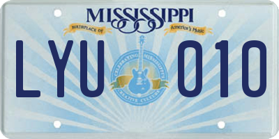 MS license plate LYU010