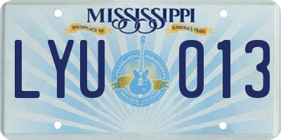 MS license plate LYU013
