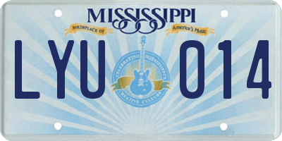 MS license plate LYU014