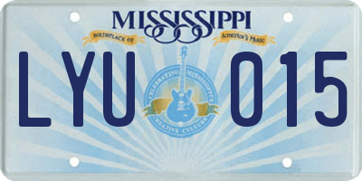 MS license plate LYU015