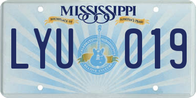 MS license plate LYU019