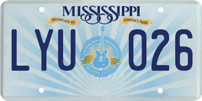 MS license plate LYU026