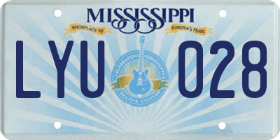 MS license plate LYU028