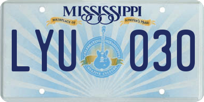 MS license plate LYU030
