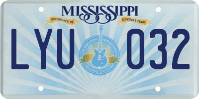 MS license plate LYU032