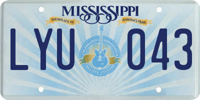 MS license plate LYU043