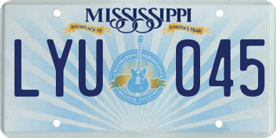 MS license plate LYU045