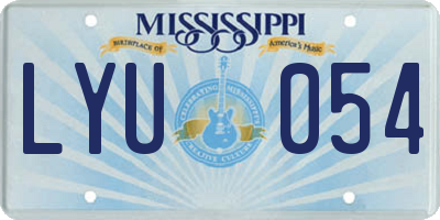 MS license plate LYU054