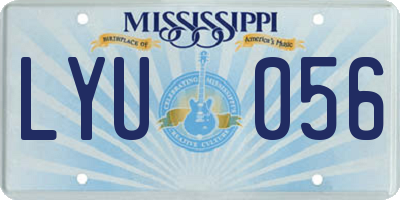 MS license plate LYU056