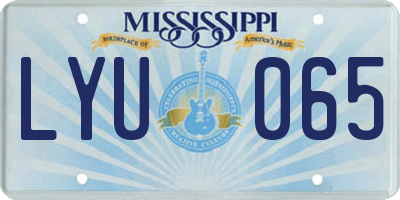 MS license plate LYU065