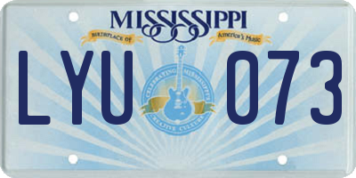 MS license plate LYU073