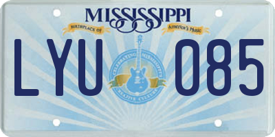 MS license plate LYU085