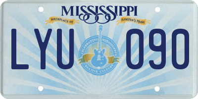 MS license plate LYU090