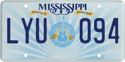 MS license plate LYU094