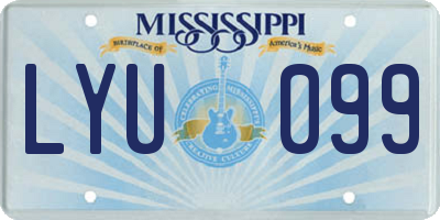 MS license plate LYU099