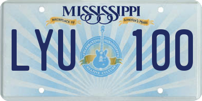 MS license plate LYU100